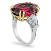 15.90 Carat Oval Purplish Red Sapphire and Diamond Platinum Ring