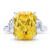 9.08 Carat Radiant Yellow Sapphire and Diamond Ring - David Gross Group