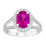 2.47 Carat Oval Pink Sapphire and Diamond Ring - David Gross Group