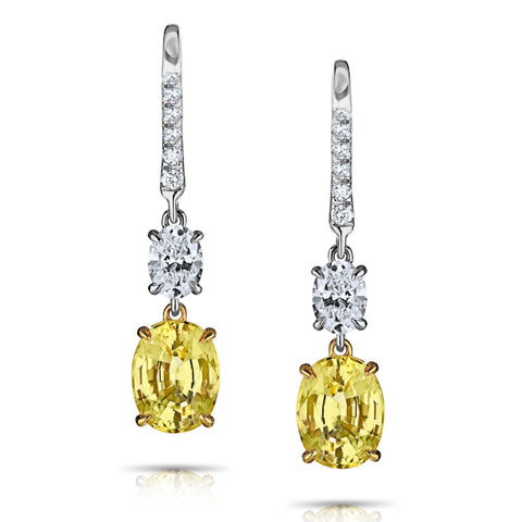 1.46 Carat Ascher Cut Sapphire and Diamond Earrings