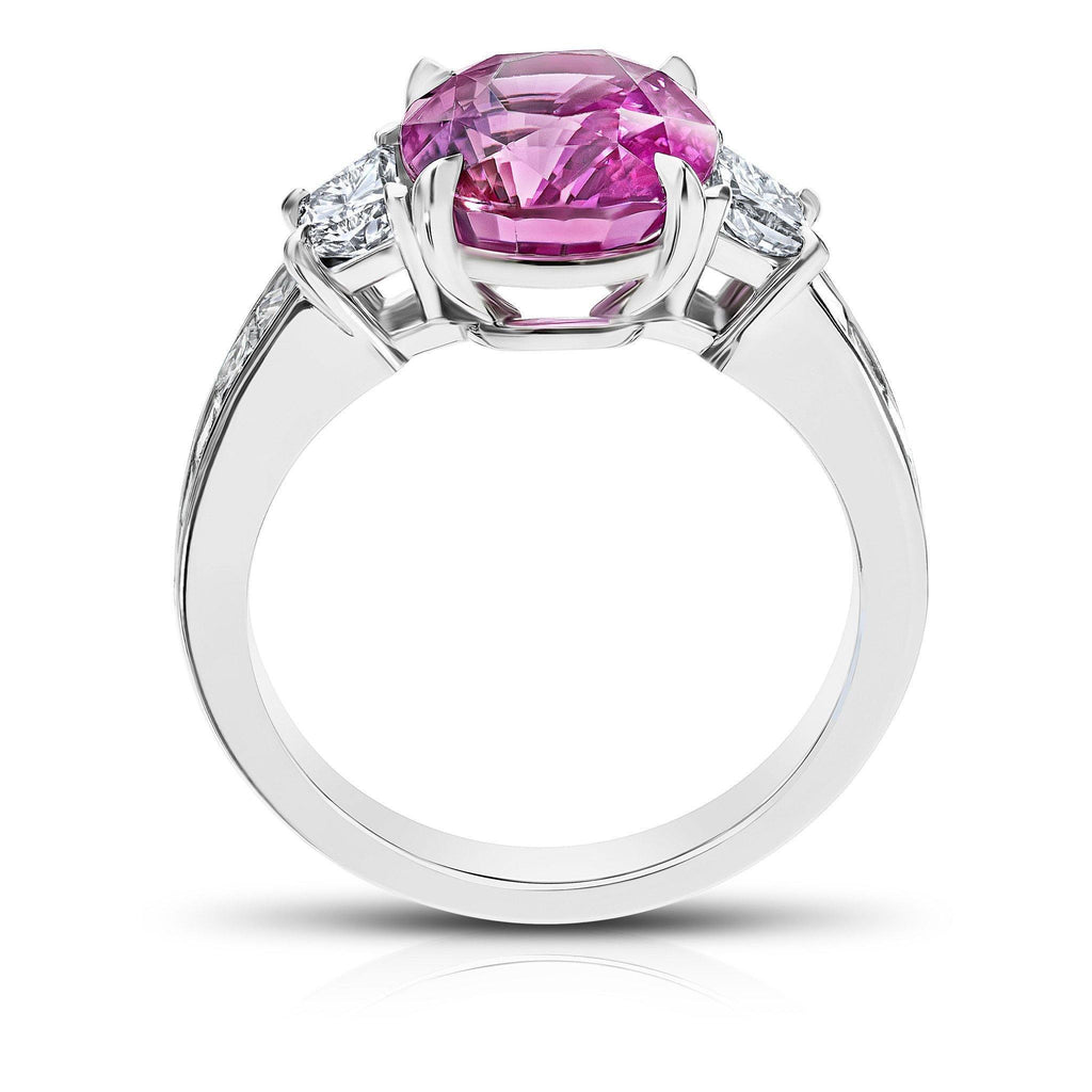 4.85 Carat Cushion Pink Sapphire Ring - David Gross Group