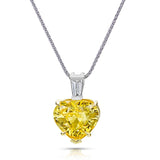 6.57 Carat Yellow Heart Shape Sapphire Pendant - David Gross Group