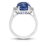 7.58 Carat Cushion Blue Sapphire Ring - David Gross Group