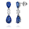 7.11 Carat Blue Sapphire Pear Shape and Diamond Earrings - David Gross Group