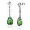 Green Tourmaline and Diamond Drop Earrings - David Gross Group