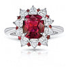 3.01 Carat Cushion Red Ruby Platinum Ring - David Gross Group
