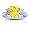 3.13 Carat Radiant Cut Yellow Sapphire Ring - David Gross Group