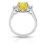 3.13 Carat Radiant Cut Yellow Sapphire Ring - David Gross Group