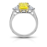 3.09 Carat Radiant Yellow Sapphire Ring - David Gross Group