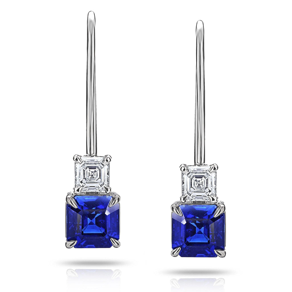 Blue Sapphire and Diamond Earrings - David Gross Group