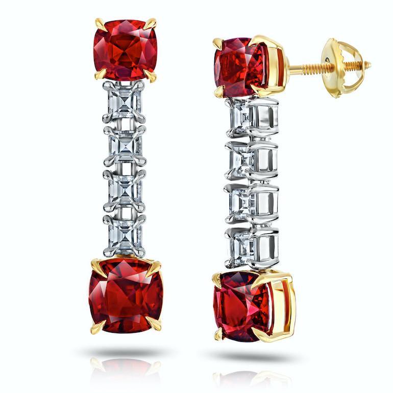 2.01 Carat Ruby and Diamond Drop Earrings - David Gross Group