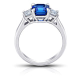 2.48 Carat Emerald Cut Blue Sapphire Ring - David Gross Group