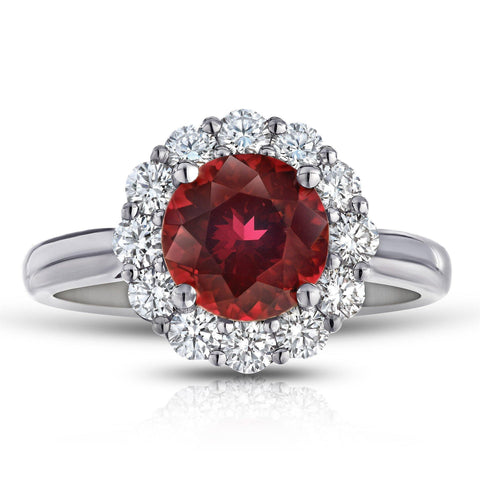 5.19 Carat Cushion Red Spinel and Diamond Ring