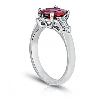 2.19 Carat Oval Red Spinel Platinum Ring - David Gross Group