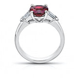 2.19 Carat Oval Red Spinel Platinum Ring - David Gross Group