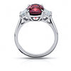 4.24 Carat Cushion Red Spinel Platinum Ring - David Gross Group