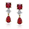 Pear shape and Cushion Cut Ruby Drop Earrings - David Gross Group