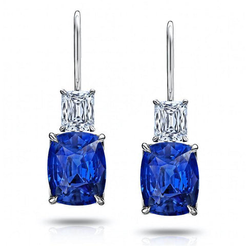 20.26 carat Cushion Blue Sapphire and Diamond Platinum Ring