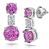 4.68 Carat Pink Round Sapphire and Diamond Earrings - David Gross Group