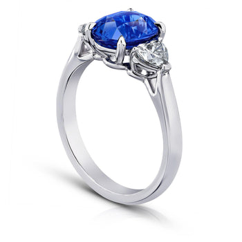 2.74 Carat Blue Oval Sapphire Ring - David Gross Group