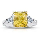 4.59 Carat Radiant Cut Yellow Sapphire Ring - David Gross Group