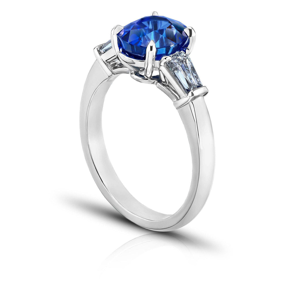 3.23 Carat Blue Oval Sapphire Ring - David Gross Group