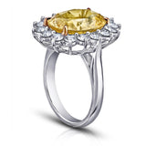 9.57 Carat Yellow Oval Sapphire Princess Diana Ring - David Gross Group
