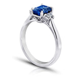 2.24 Carat Blue Emerald Cut Sapphire Ring - David Gross Group