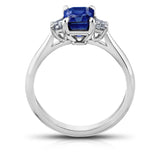 2.24 Carat Blue Emerald Cut Sapphire Ring - David Gross Group