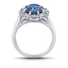 4.63 Carat Oval Greenish Blue Sapphire Ring - David Gross Group
