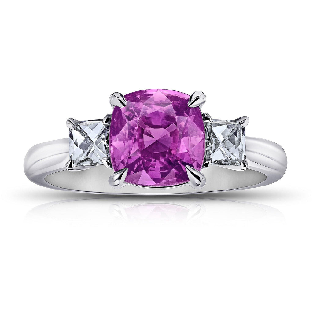 3.08 Carat Pink Cushion Sapphire Ring - David Gross Group