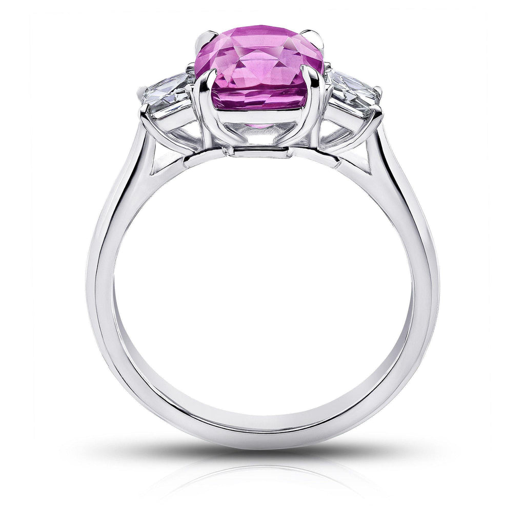 3.08 Carat Pink Cushion Sapphire Ring - David Gross Group