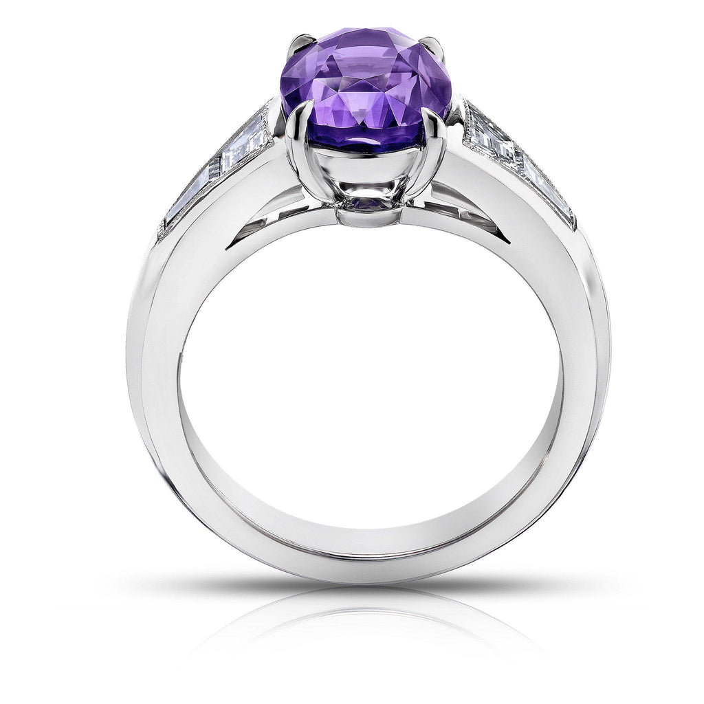 4.08 Carat Purple Oval Sapphire Ring - David Gross Group