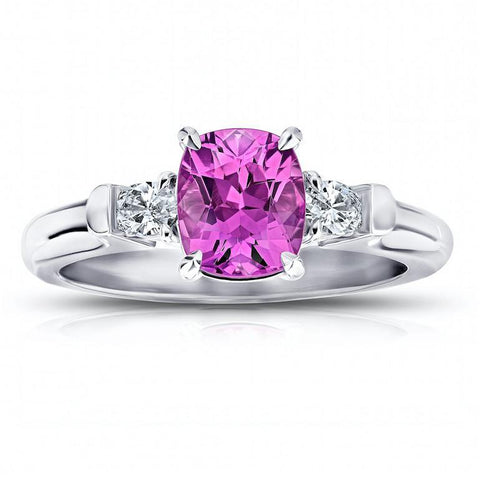 12.71 Pink Sapphire and Diamond Platinum Bracelet