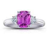 2.22 Carat Cushion Pink Sapphire and Diamond Ring - David Gross Group