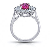 2.87 Carat Vivid Pink Sapphire and Diamond Ring - David Gross Group