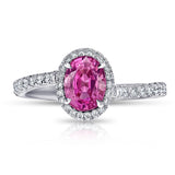 1.48 Carat Oval Pink Sapphire And Diamond Ring - David Gross Group
