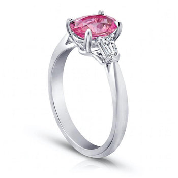 1.97 Carat Oval Pink Sapphire And Diamond Ring - David Gross Group
