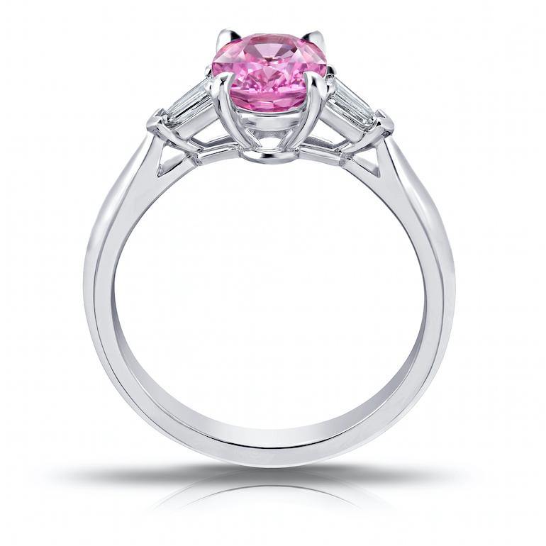 1.97 Carat Oval Pink Sapphire And Diamond Ring - David Gross Group