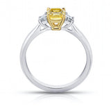 1.11 Carat Cushion Yellow Sapphire and Diamond Ring - David Gross Group