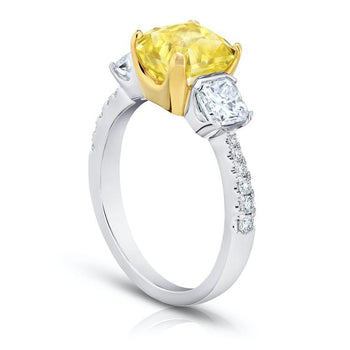 3.15 Carat Yellow Sapphire and Diamond Ring - David Gross Group