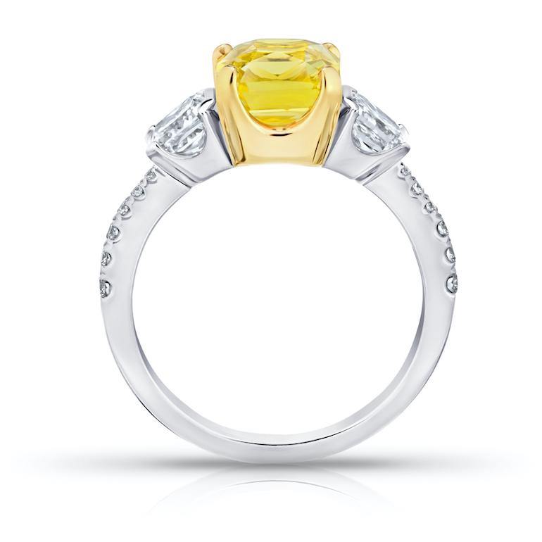3.15 Carat Yellow Sapphire and Diamond Ring - David Gross Group