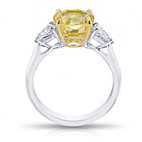 4.55 Carat Round Yellow Sapphire And Diamond Ring - David Gross Group