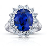 5.55 Carat Oval Blue Sapphire And Diamond Ring - David Gross Group