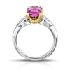 4.04 Carat Emerald Cut Pink Sapphire and Diamond Ring - David Gross Group