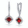 1.17 Carat Cushion Red Ruby And Diamond Earrings - David Gross Group