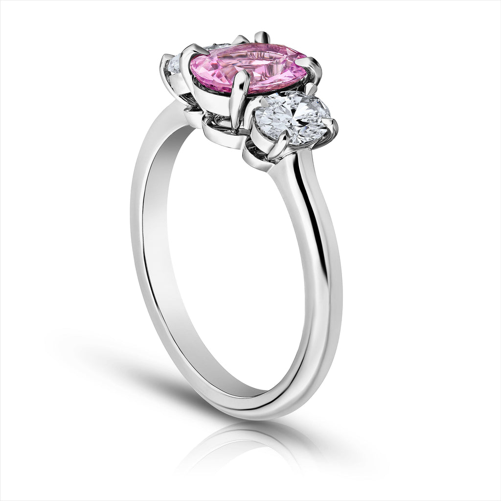 1.33 Carat Pink Sapphire and Diamond Ring - David Gross Group