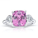 4.11 Carat Cushion Pink Spinel and Diamond Ring - David Gross Group