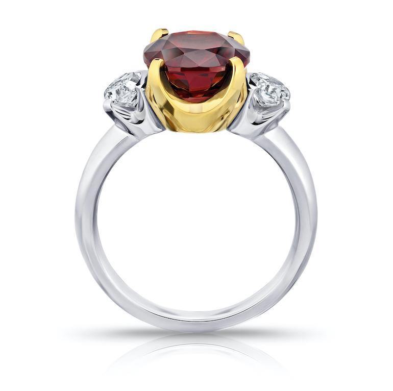 5.19 Carat Cushion Red Spinel and Diamond Ring - David Gross Group