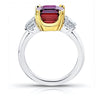 4.09 carat Asscher Cut Red Spinel and Diamond Ring - David Gross Group